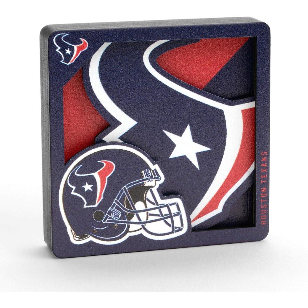 imageYouTheFan NFL Arizona Cardinals 3D Logo Series MagnetsHouston Texans