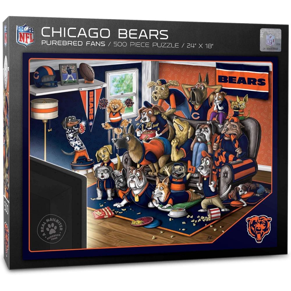 imageYouTheFan NFL Purebred Fans 500pc Puzzle A Real NailbiterChicago Bears