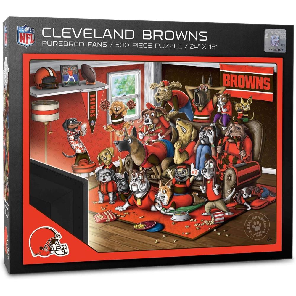 imageYouTheFan NFL Purebred Fans 500pc Puzzle A Real NailbiterCleveland Browns