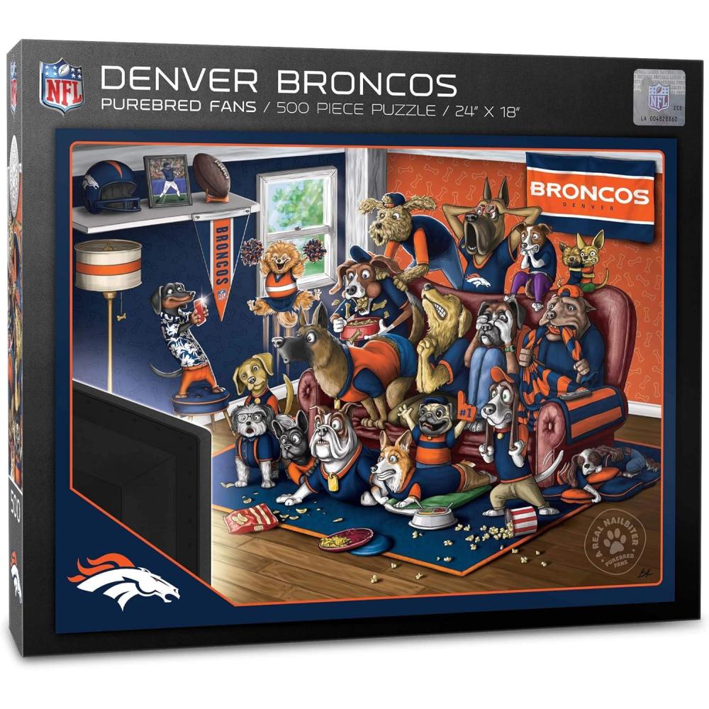 imageYouTheFan NFL Purebred Fans 500pc Puzzle A Real NailbiterDenver Broncos