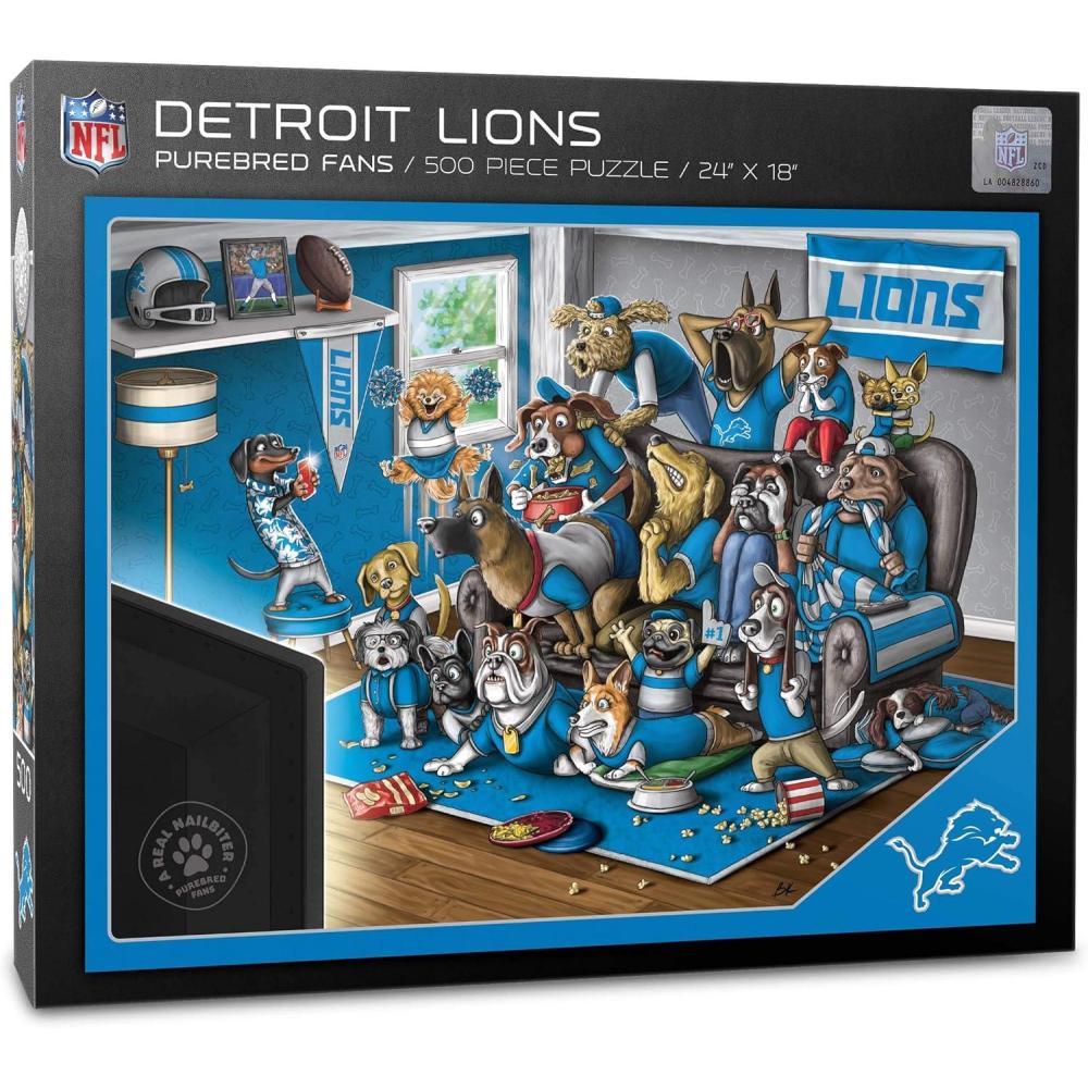imageYouTheFan NFL Purebred Fans 500pc Puzzle A Real NailbiterDetroit Lions