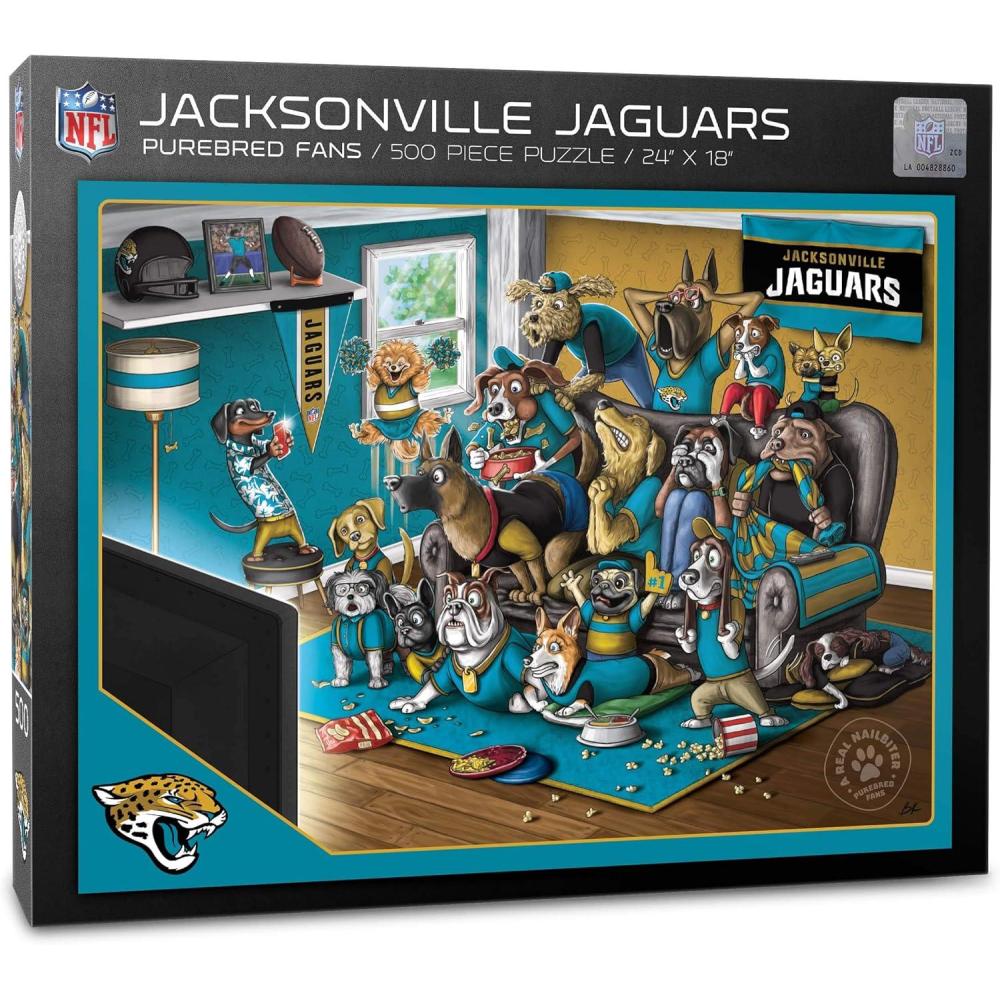 imageYouTheFan NFL Purebred Fans 500pc Puzzle  A Real NailbiterJacksonville Jaguars