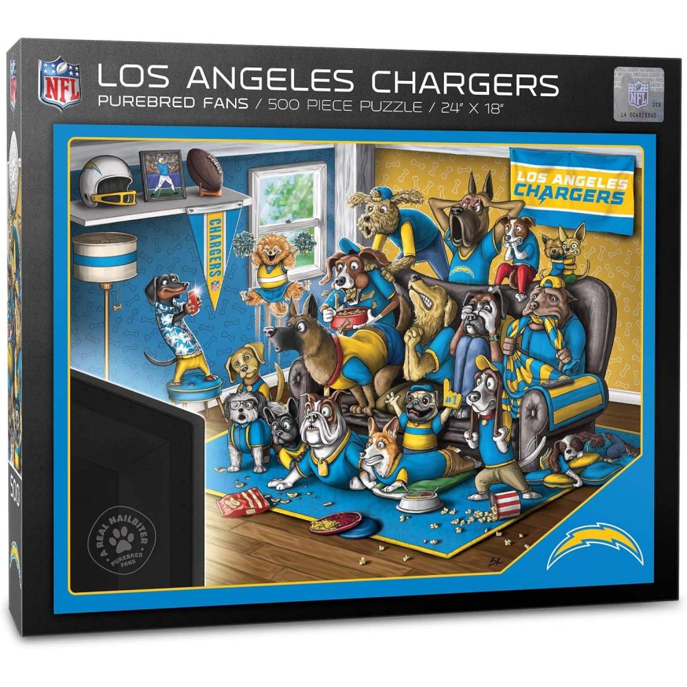 imageYouTheFan NFL Purebred Fans 500pc Puzzle A Real NailbiterLos Angeles Chargers