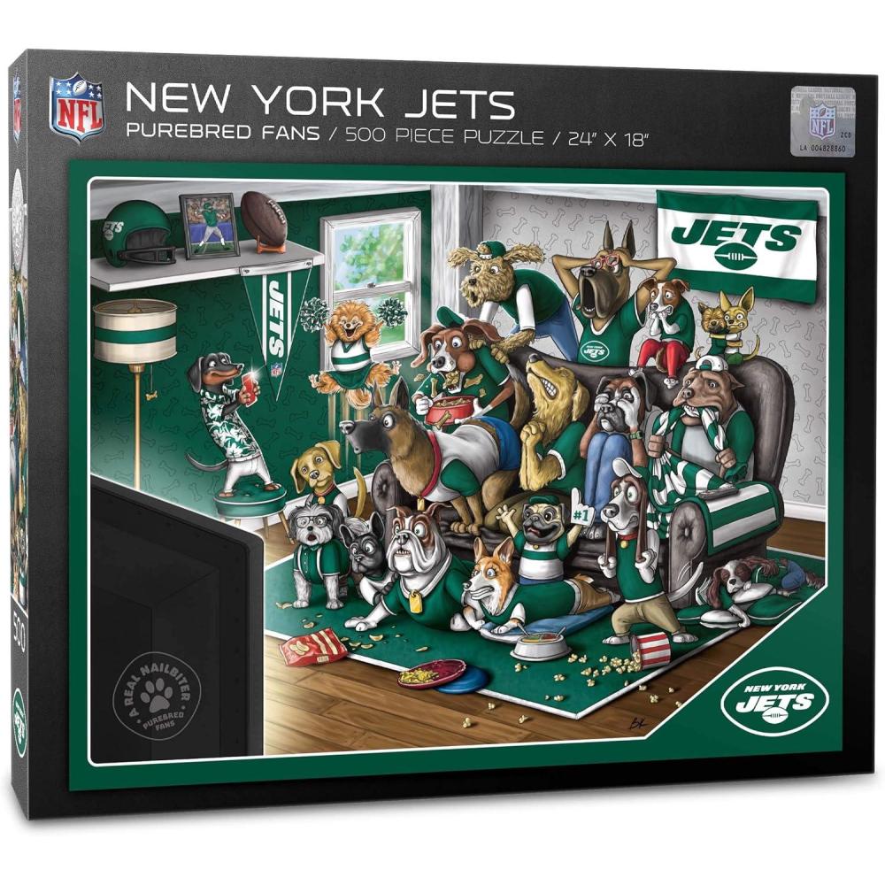 imageYouTheFan NFL Purebred Fans 500pc Puzzle A Real NailbiterNew York Jets