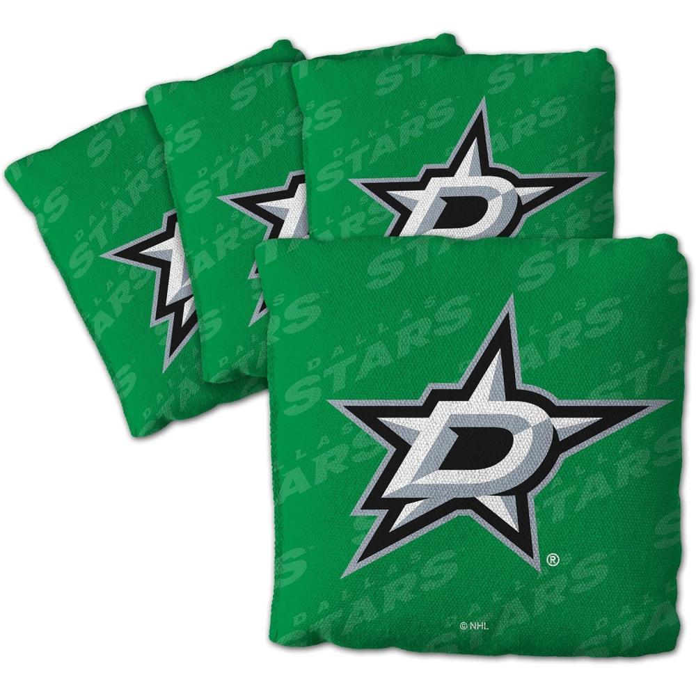 imageYouTheFan OfficiallyLicensed NHL Set of 4 Cornhole Bags All Weather Regulation 6 x 6 Size 16oz Weight Designed in USADallas Stars Green