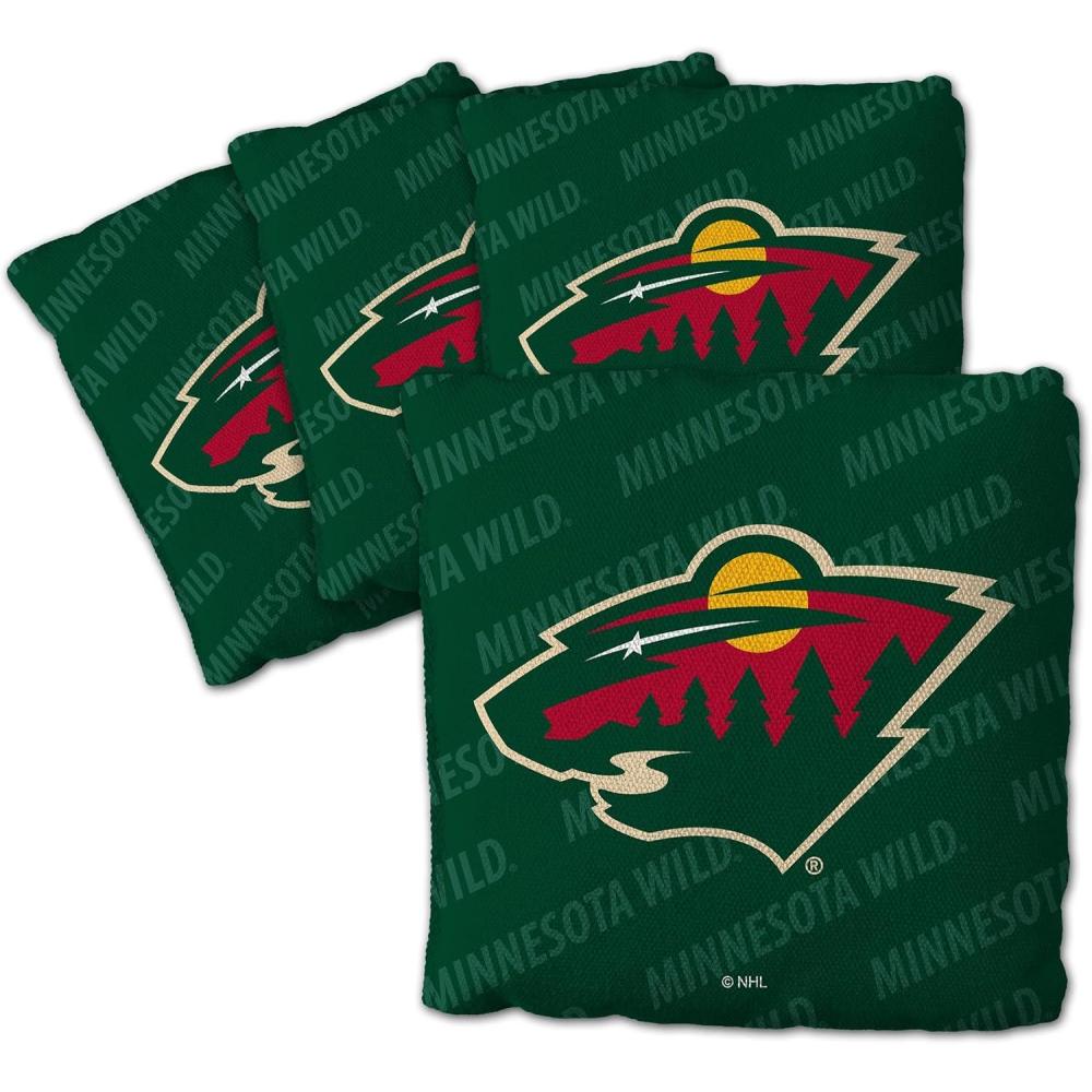 imageYouTheFan OfficiallyLicensed NHL Set of 4 Cornhole Bags All Weather Regulation 6 x 6 Size 16oz Weight Designed in USAMinnesota Wild Green
