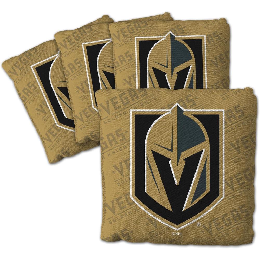 imageYouTheFan OfficiallyLicensed NHL Set of 4 Cornhole Bags All Weather Regulation 6 x 6 Size 16oz Weight Designed in USAVegas Golden Knights Gold