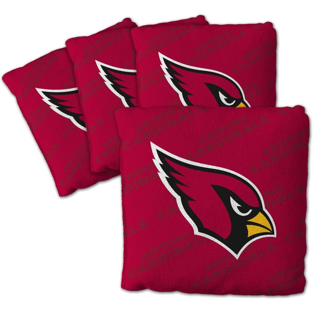 imageYouTheFan Officiallylicensed NFL Set of 4 Cornhole Bags  All Weather regulation 6 x 6 size  Designed in USAArizona Cardinals  Red