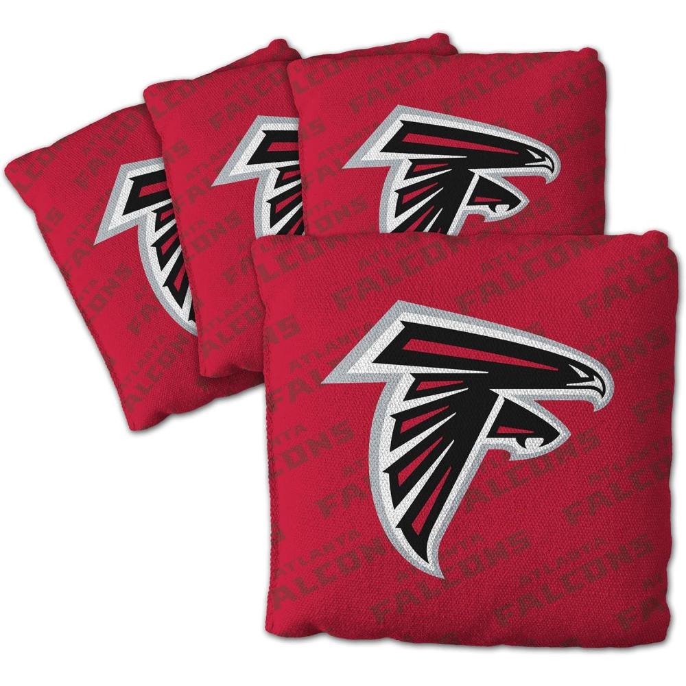 imageYouTheFan Officiallylicensed NFL Set of 4 Cornhole Bags  All Weather regulation 6 x 6 size  Designed in USAAtlanta Falcons  Red