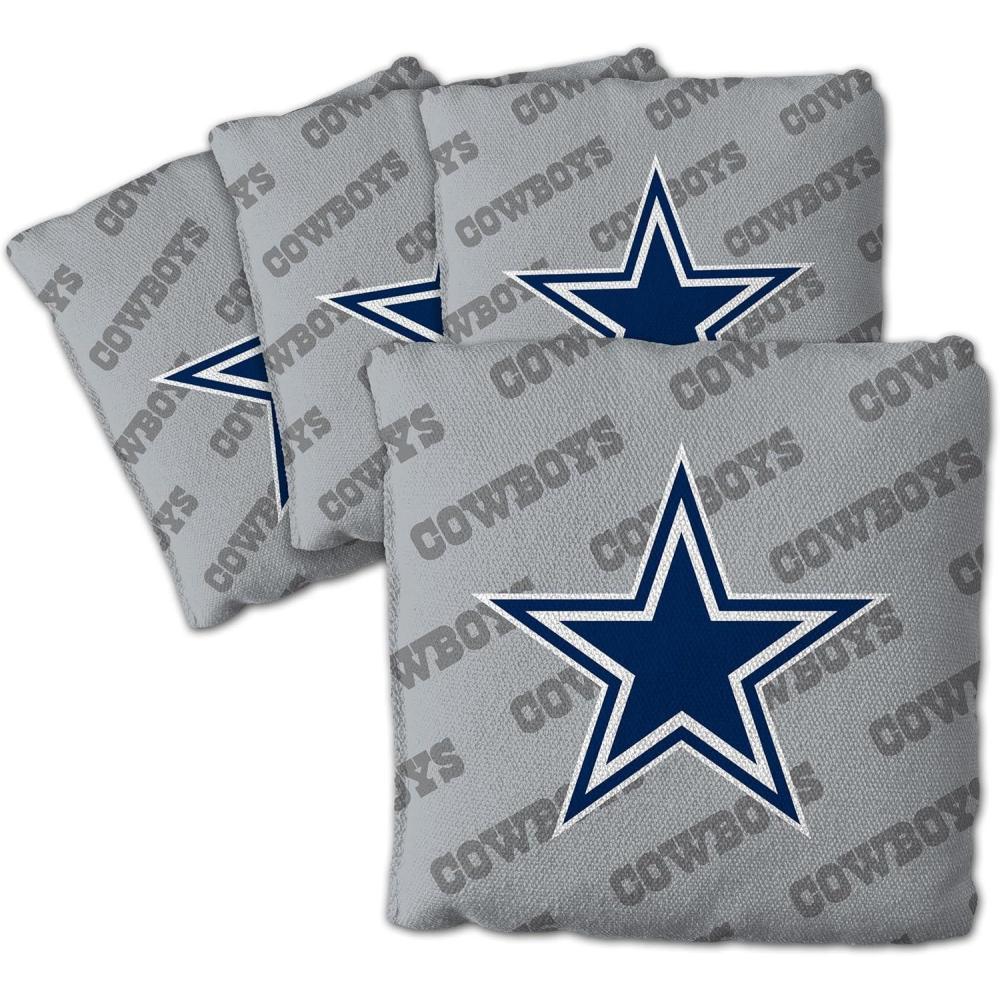 imageYouTheFan Officiallylicensed NFL Set of 4 Cornhole Bags  All Weather regulation 6 x 6 size  Designed in USADallas Cowboys  Grey