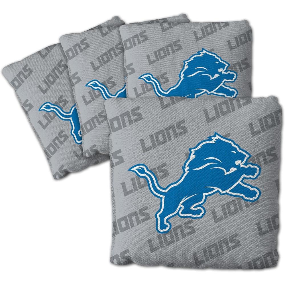 imageYouTheFan Officiallylicensed NFL Set of 4 Cornhole Bags  All Weather regulation 6 x 6 size  Designed in USADetroit Lions  Grey