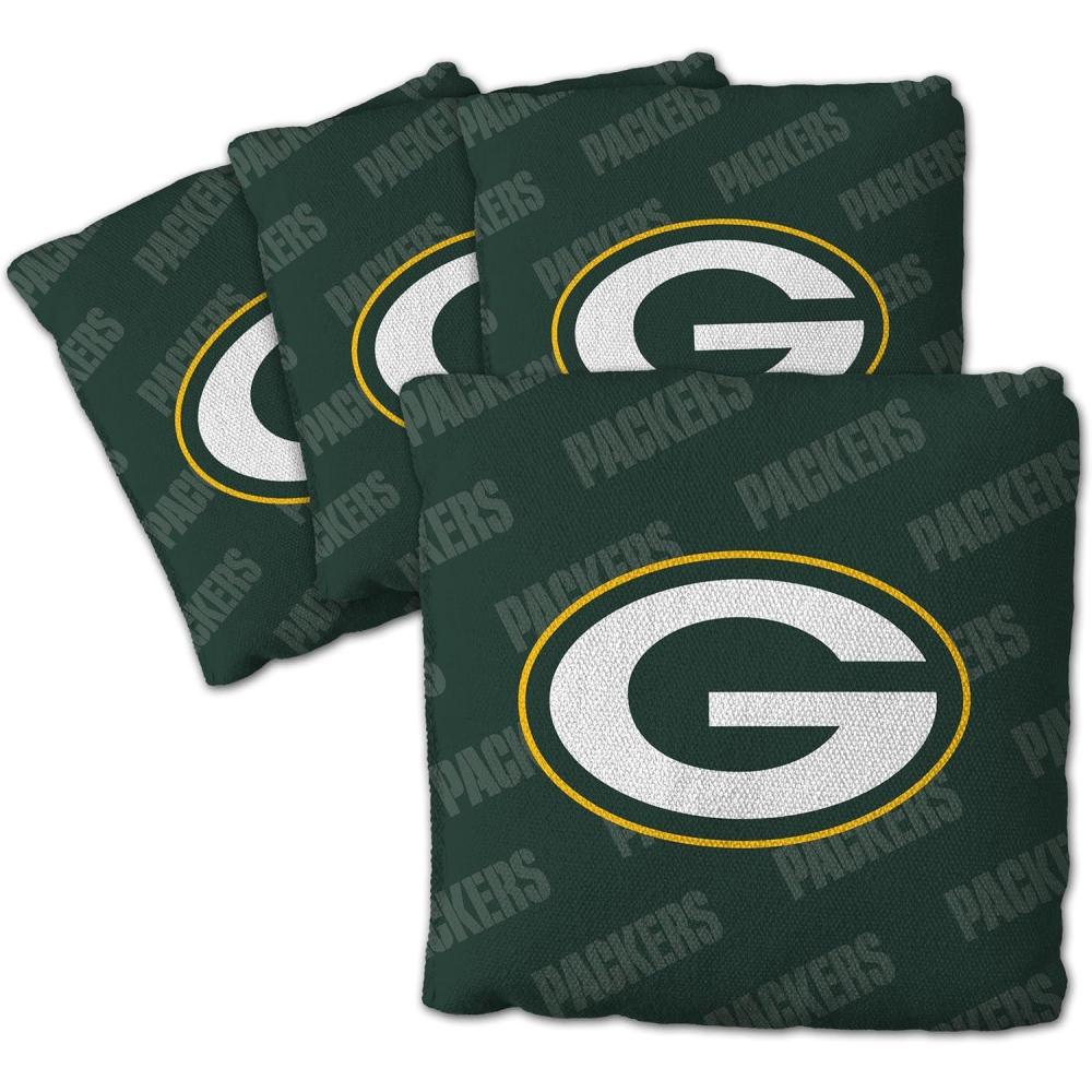 imageYouTheFan Officiallylicensed NFL Set of 4 Cornhole Bags  All Weather regulation 6 x 6 size  Designed in USAGreen Bay Packers  Green