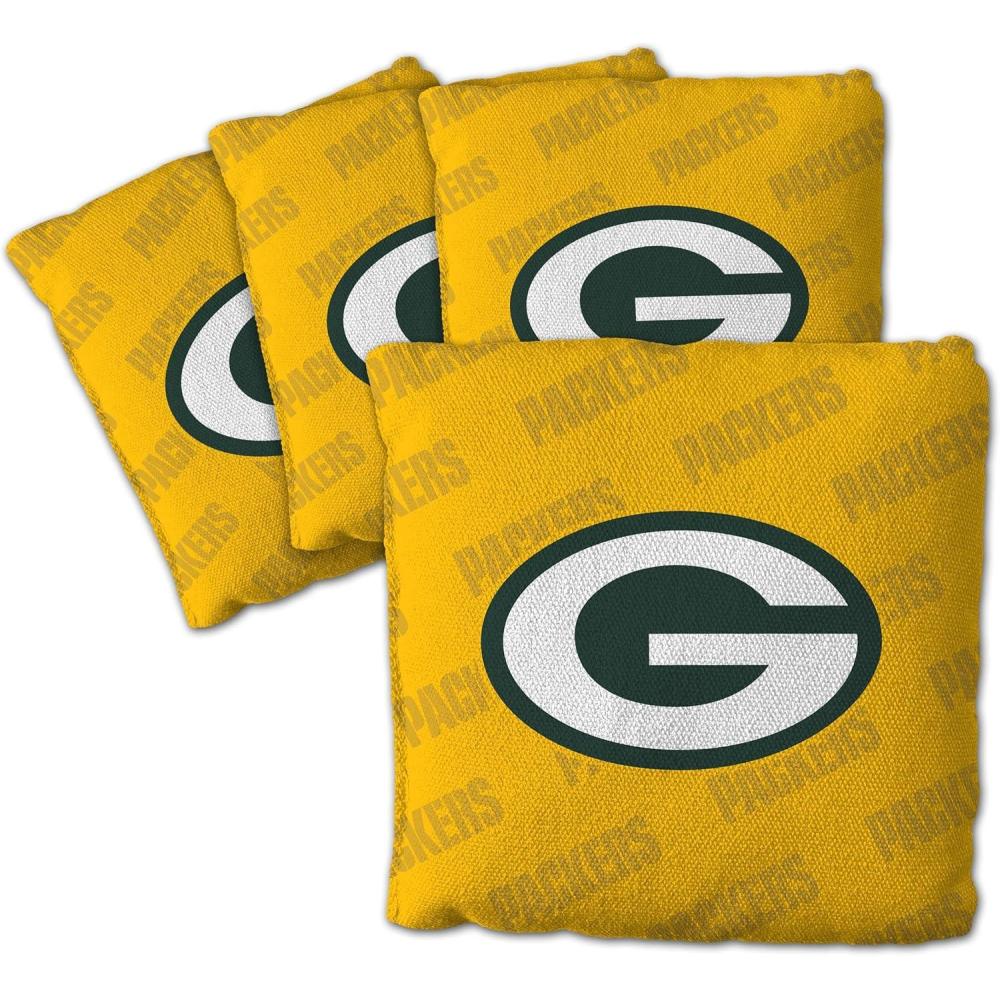 imageYouTheFan Officiallylicensed NFL Set of 4 Cornhole Bags  All Weather regulation 6 x 6 size  Designed in USAGreen Bay Packers  Yellow