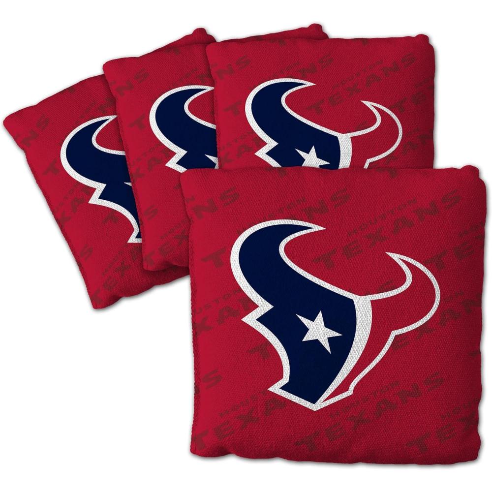 imageYouTheFan Officiallylicensed NFL Set of 4 Cornhole Bags  All Weather regulation 6 x 6 size  Designed in USAHouston Texans  Red