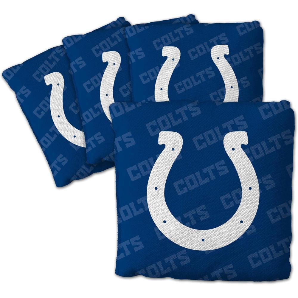 imageYouTheFan Officiallylicensed NFL Set of 4 Cornhole Bags  All Weather regulation 6 x 6 size  Designed in USAIndianapolis Colts  Blue