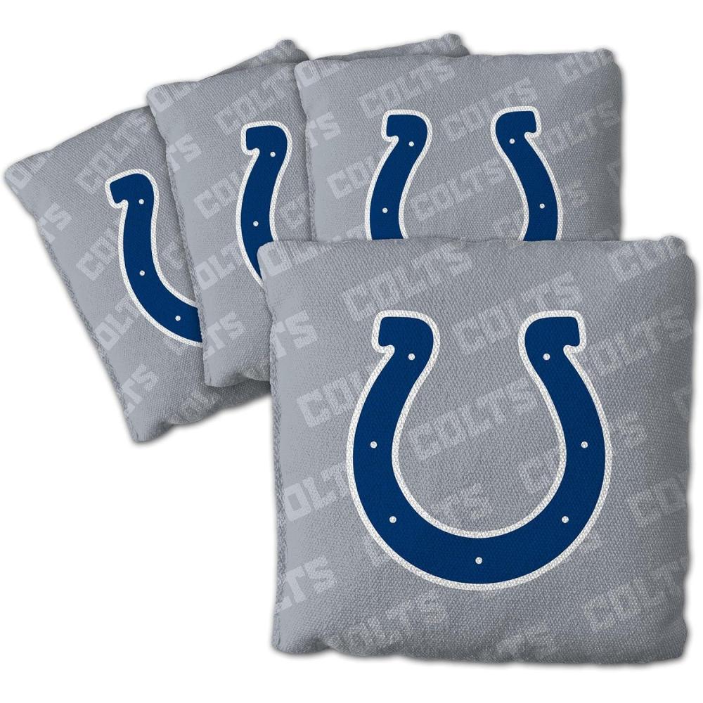 imageYouTheFan Officiallylicensed NFL Set of 4 Cornhole Bags  All Weather regulation 6 x 6 size  Designed in USAIndianapolis Colts  Grey