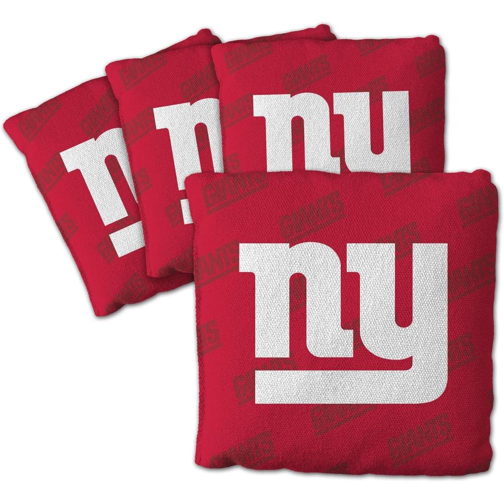 imageYouTheFan Officiallylicensed NFL Set of 4 Cornhole Bags  All Weather regulation 6 x 6 size  Designed in USANew York Giants  Red
