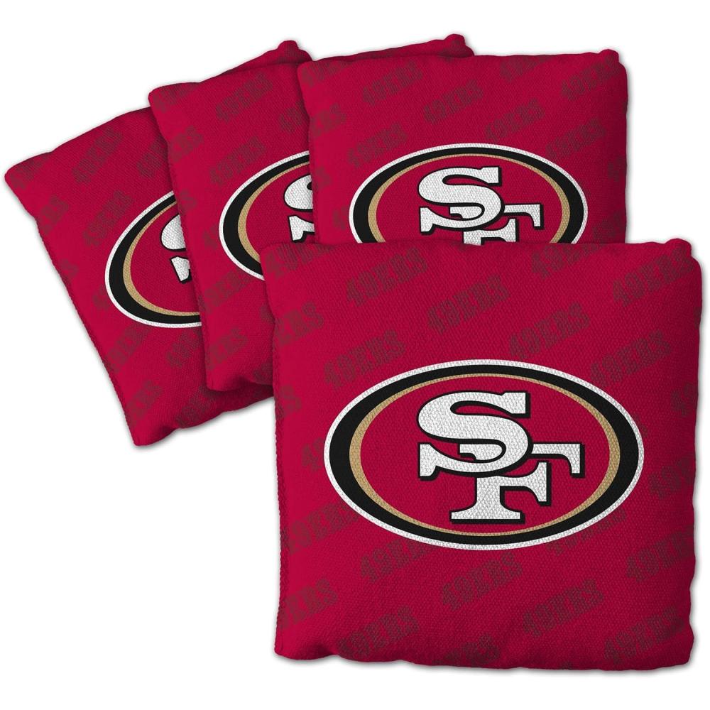 imageYouTheFan Officiallylicensed NFL Set of 4 Cornhole Bags  All Weather regulation 6 x 6 size  Designed in USASan Francisco 49ers  Red