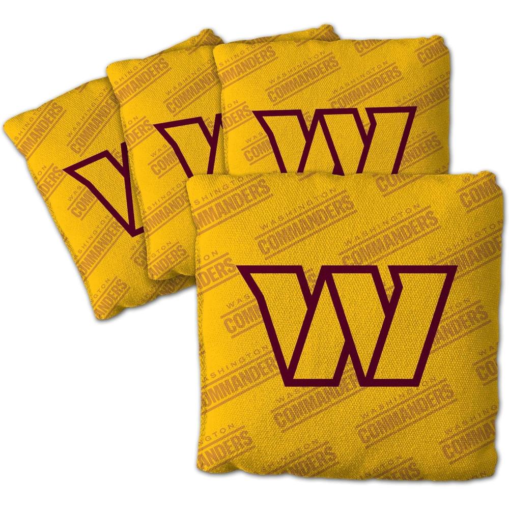 imageYouTheFan Officiallylicensed NFL Set of 4 Cornhole Bags All Weather regulation 6 x 6 size Designed in USAWashington Commanders Yellow