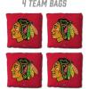 YouTheFan Officially-Licensed NHL Set of 4 Cornhole Bags – All Weather Regulation 6” x 6” Size – 16oz Weight – Designed in USA(Chicago Blackhawks – Red)