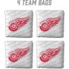 YouTheFan Officially-Licensed NHL Set of 4 Cornhole Bags – All Weather Regulation 6” x 6” Size – 16oz Weight – Designed in USA(Detroit Red Wings – White)