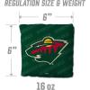 YouTheFan Officially-Licensed NHL Set of 4 Cornhole Bags – All Weather Regulation 6” x 6” Size – 16oz Weight – Designed in USA(Minnesota Wild – Green)