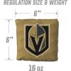 YouTheFan Officially-Licensed NHL Set of 4 Cornhole Bags – All Weather Regulation 6” x 6” Size – 16oz Weight – Designed in USA(Vegas Golden Knights – Gold)