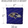 YouTheFan Officially-licensed NFL Set of 4 Cornhole Bags – All Weather regulation 6” x 6” size – Designed in USA(Baltimore Ravens – Purple)