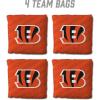 YouTheFan Officially-licensed NFL Set of 4 Cornhole Bags – All Weather regulation 6” x 6” size – Designed in USA(Cincinnati Bengals – Orange)
