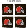 YouTheFan Officially-licensed NFL Set of 4 Cornhole Bags – All Weather regulation 6” x 6” size – Designed in USA(Cleveland Browns – Brown)