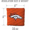 YouTheFan Officially-licensed NFL Set of 4 Cornhole Bags – All Weather regulation 6” x 6” size – Designed in USA(Denver Broncos – Orange)