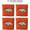 YouTheFan Officially-licensed NFL Set of 4 Cornhole Bags – All Weather regulation 6” x 6” size – Designed in USA(Denver Broncos – Orange)