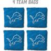 YouTheFan Officially-licensed NFL Set of 4 Cornhole Bags – All Weather regulation 6” x 6” size – Designed in USA(Detroit Lions – Blue)