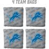 YouTheFan Officially-licensed NFL Set of 4 Cornhole Bags – All Weather regulation 6” x 6” size – Designed in USA(Detroit Lions – Grey)
