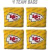 YouTheFan Officially-licensed NFL Set of 4 Cornhole Bags – All Weather regulation 6” x 6” size – Designed in USA(Kansas City Chiefs – Yellow)