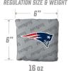 YouTheFan Officially-licensed NFL Set of 4 Cornhole Bags – All Weather regulation 6” x 6” size – Designed in USA(New England Patriots – Grey)