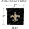 YouTheFan Officially-licensed NFL Set of 4 Cornhole Bags – All Weather regulation 6” x 6” size – Designed in USA(New Orleans Saints – Black)