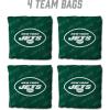 YouTheFan Officially-licensed NFL Set of 4 Cornhole Bags – All Weather regulation 6” x 6” size – Designed in USA(New York Jets – Green)