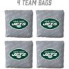 YouTheFan Officially-licensed NFL Set of 4 Cornhole Bags – All Weather regulation 6” x 6” size – Designed in USA(New York Jets – Grey)