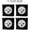 YouTheFan Officially-licensed NFL Set of 4 Cornhole Bags – All Weather regulation 6” x 6” size – Designed in USA(Pittsburgh Steelers – Black)