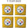 YouTheFan Officially-licensed NFL Set of 4 Cornhole Bags – All Weather regulation 6” x 6” size – Designed in USA(Pittsburgh Steelers – Yellow)