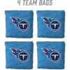 YouTheFan Officially-licensed NFL Set of 4 Cornhole Bags – All Weather regulation 6” x 6” size – Designed in USA(Tennessee Titans – Light Blue)