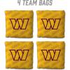 YouTheFan Officially-licensed NFL Set of 4 Cornhole Bags – All Weather regulation 6” x 6” size – Designed in USA(Washington Commanders – Yellow)