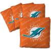 YouTheFan Officially-licensed NFL Set of 4 Cornhole Bags – All Weather regulation 6” x 6” size – Designed in USA(Miami Dolphins – Orange)