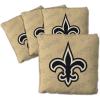 YouTheFan Officially-licensed NFL Set of 4 Cornhole Bags – All Weather regulation 6” x 6” size – Designed in USA(New Orleans Saints – Gold)