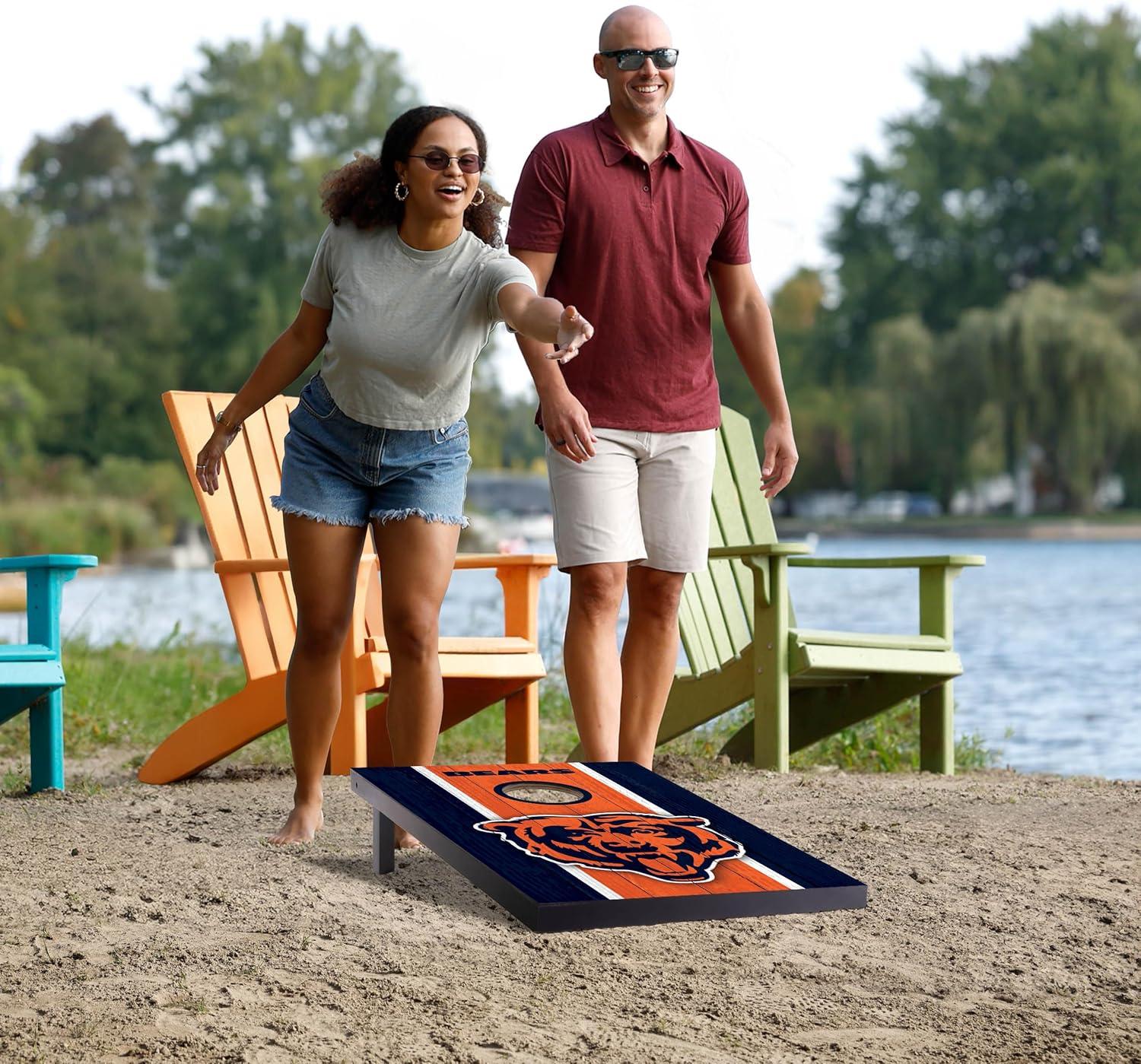 imageYouTheFan NFL 2 x 3 Portable Cornhole Game with Logo BagsChicago Bears