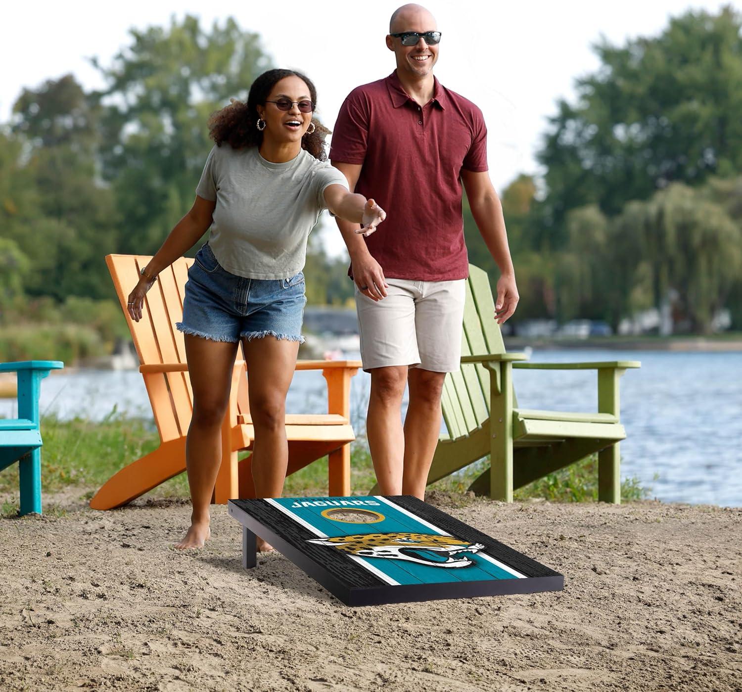 imageYouTheFan NFL 2 x 3 Portable Cornhole Game with Logo BagsJacksonville Jaguars