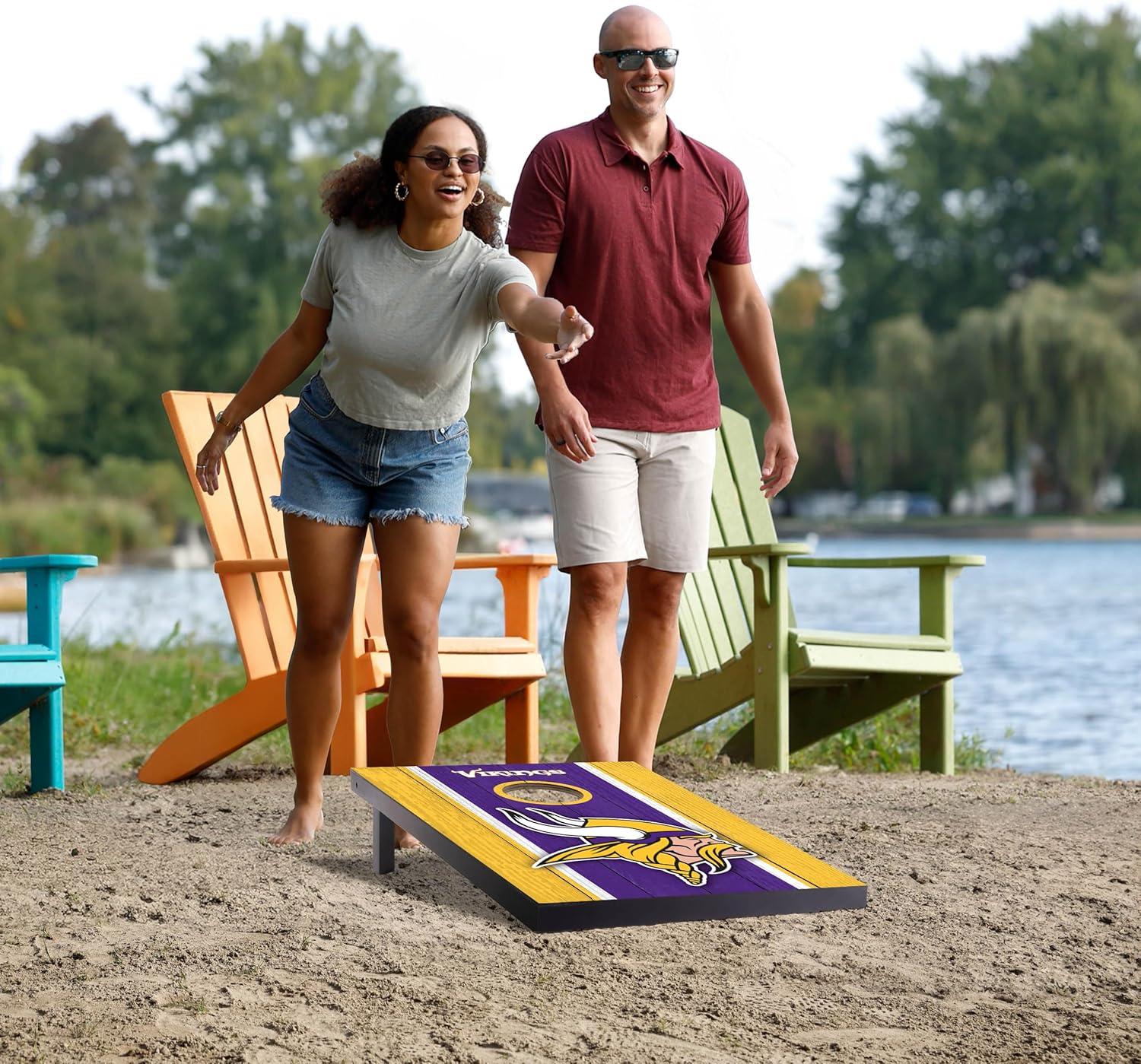 imageYouTheFan NFL 2 x 3 Portable Cornhole Game with Logo BagsMinnesota Vikings