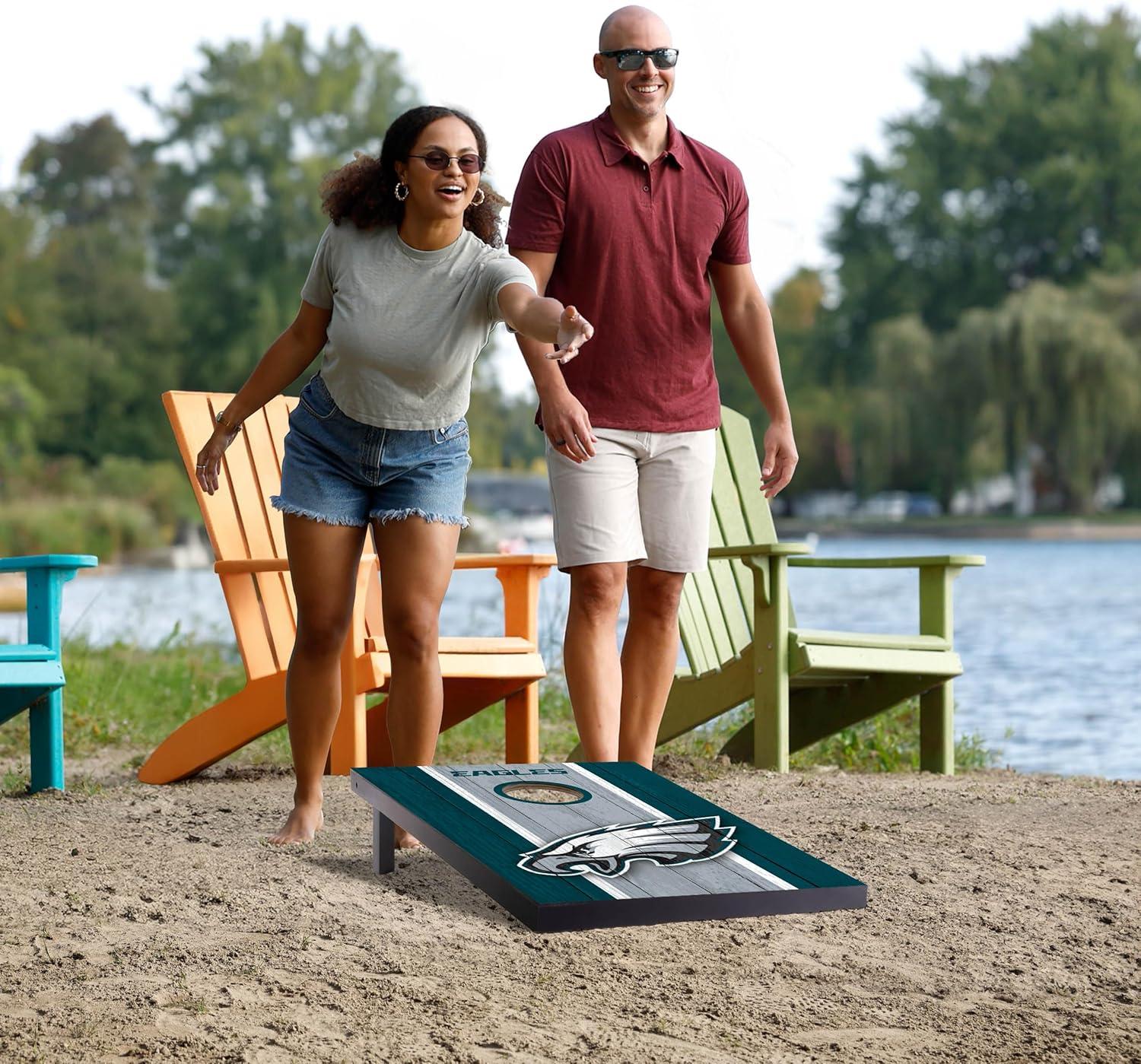 imageYouTheFan NFL 2 x 3 Portable Cornhole Game with Logo BagsPhiladelphia Eagles