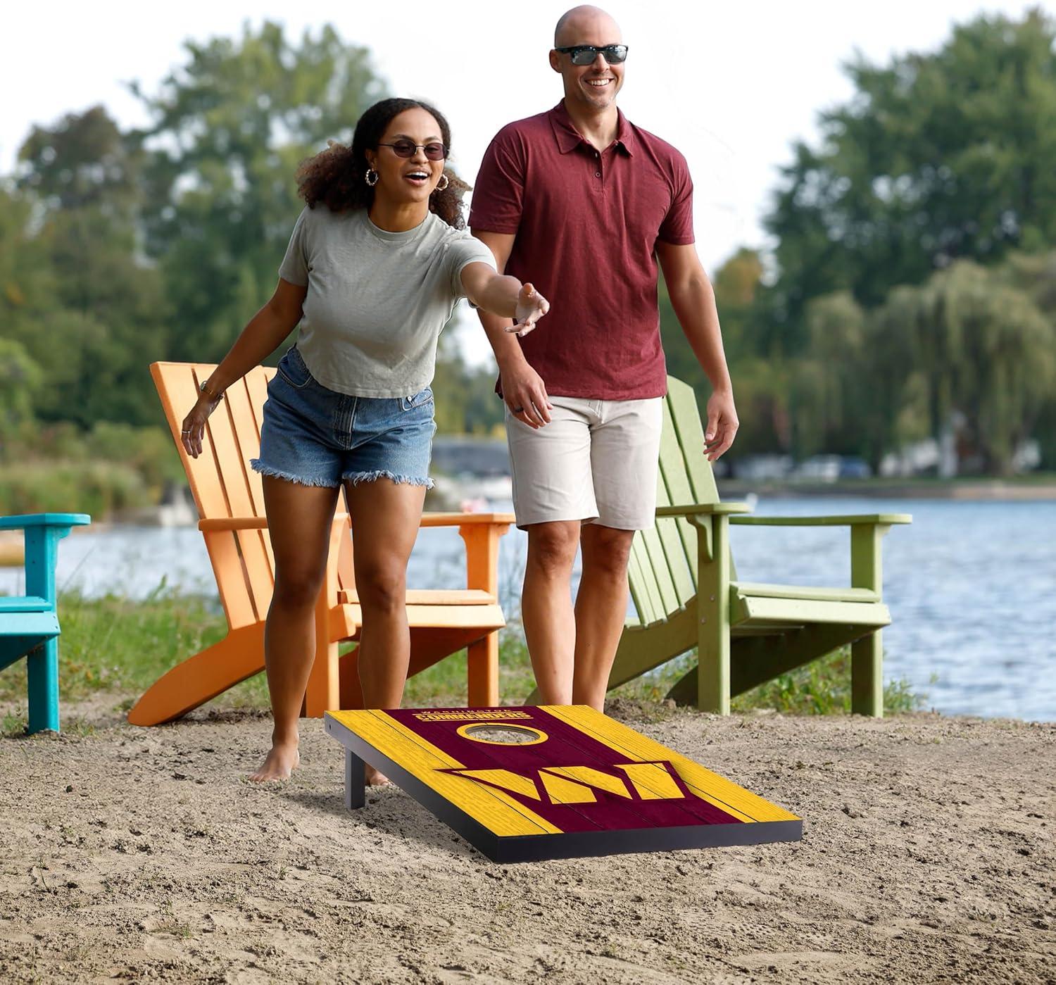 imageYouTheFan NFL 2 x 3 Portable Cornhole Game with Logo BagsWashington Commanders